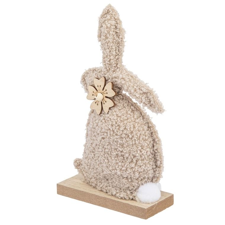 Altom Design, figurka boucle zając, beżowy, 12-5-22 cm