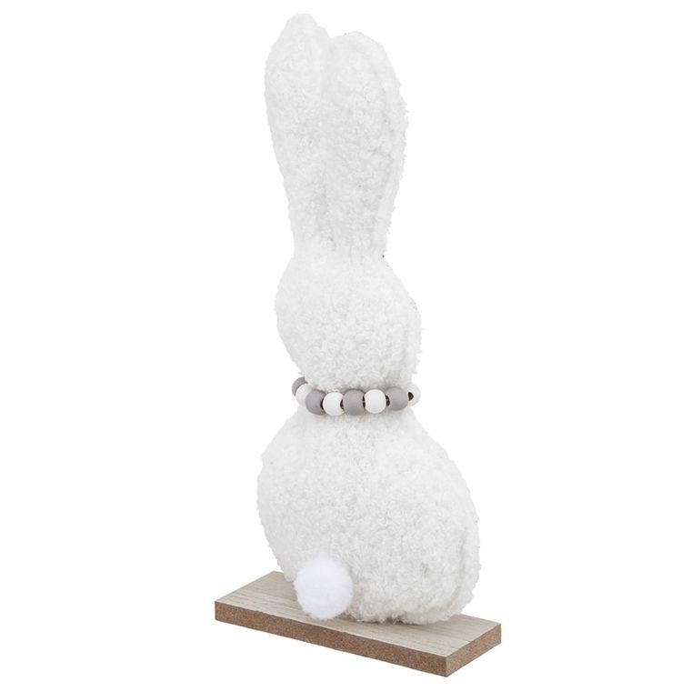 Altom Design, figurka boucle zając, biały, 17-3-19 cm