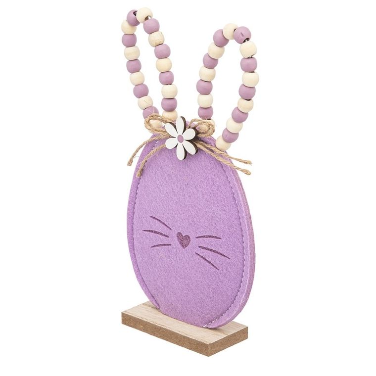 Altom Design, figurka filcowa, zając, fioletowe koraliki, 11-4-22 cm