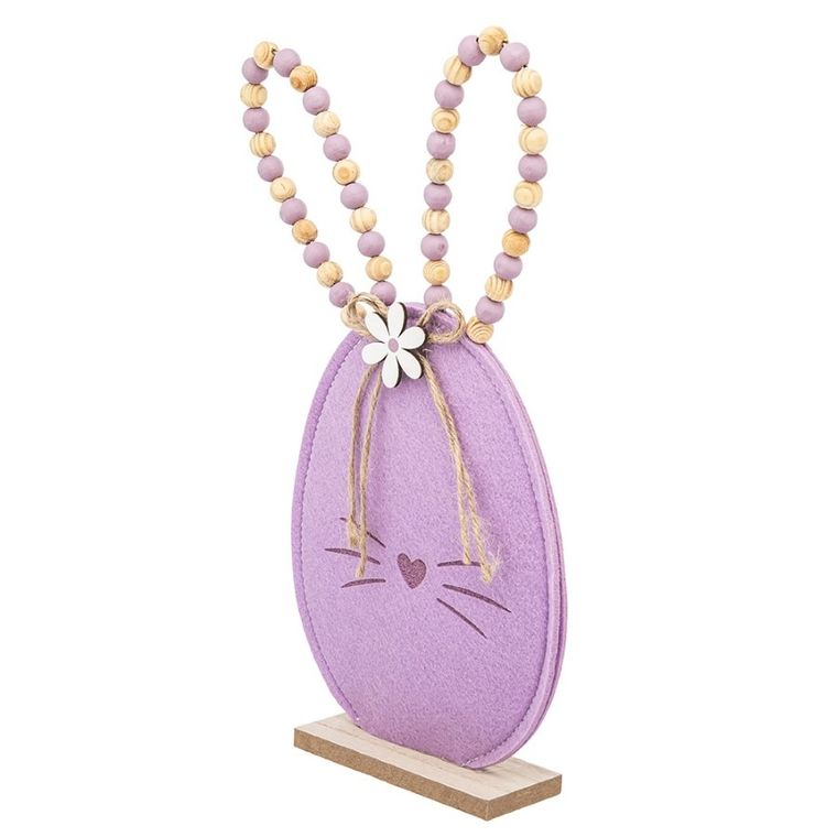 Altom Design, figurka filcowa, zając, fioletowe koraliki, 16-5-32 cm