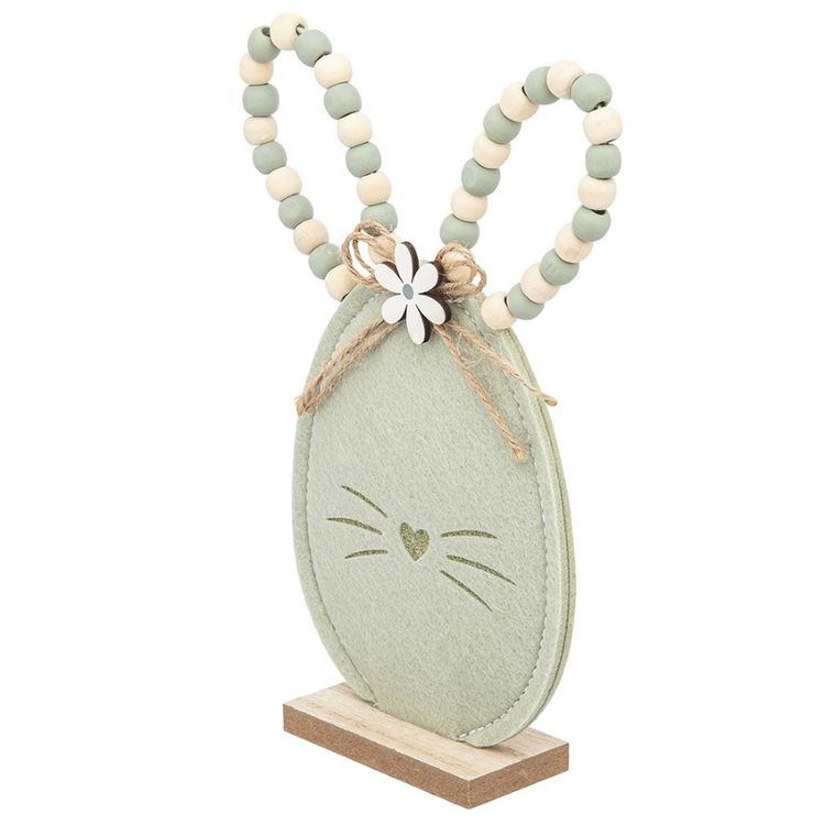 Altom Design, figurka filcowa, zając, zielone koraliki, 11-4-22 cm