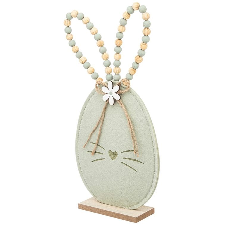 Altom Design, figurka filcowa, zając, zielone koraliki, 16-5-32 cm