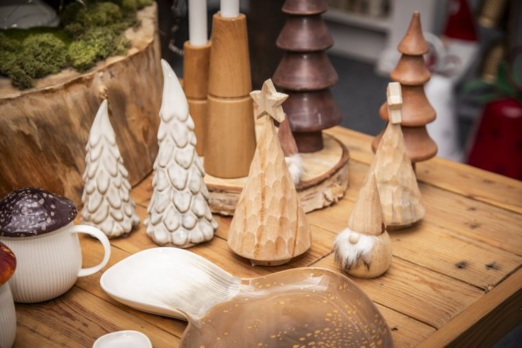 Altom Design, figurka porcelanowa choinka, 8.5-7-22 cm