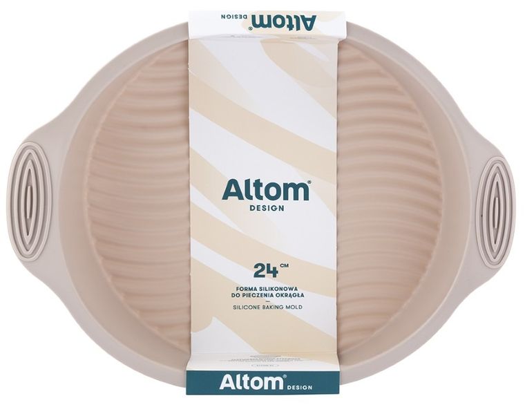 Altom Design, forma silikonowa, okrągła, taupe, 30-24,5-6 cm
