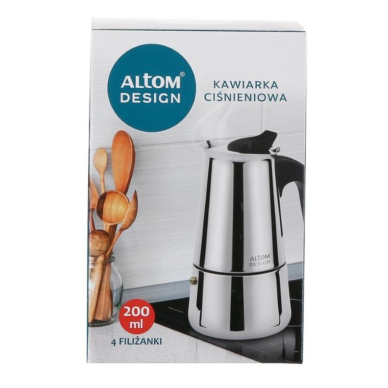 Altom Design, kawiarka stalowa 4 filiżanki, 200 ml