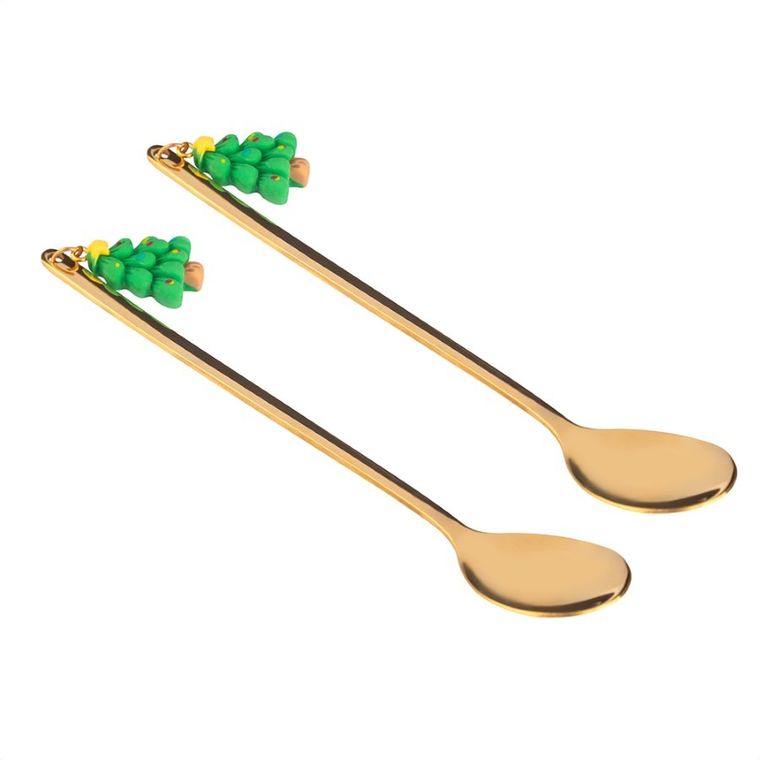 Altom Design, komplet 2 łyżeczek ozdobnych, color box, choinka