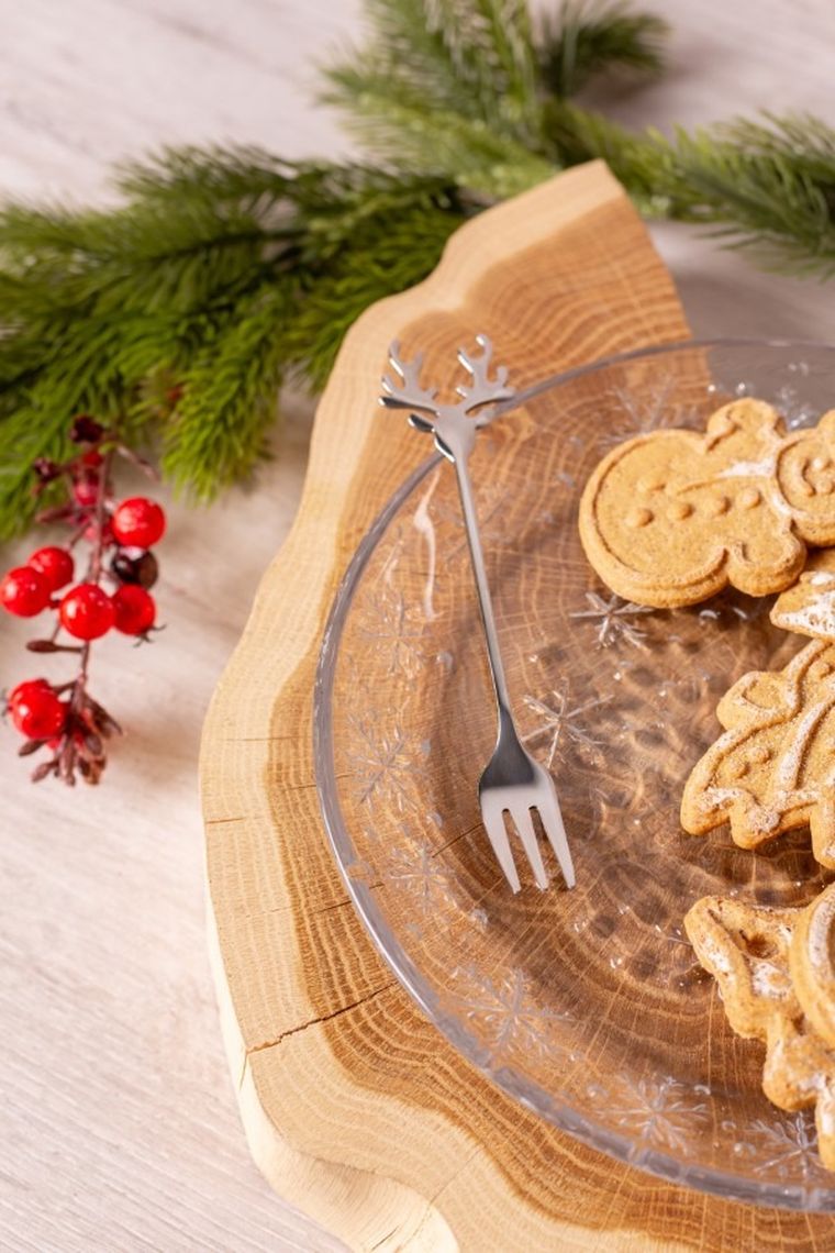 Altom Design, komplet 2 widelczyków z ozdobną końcówką, głowa renifera, srebrny, color box