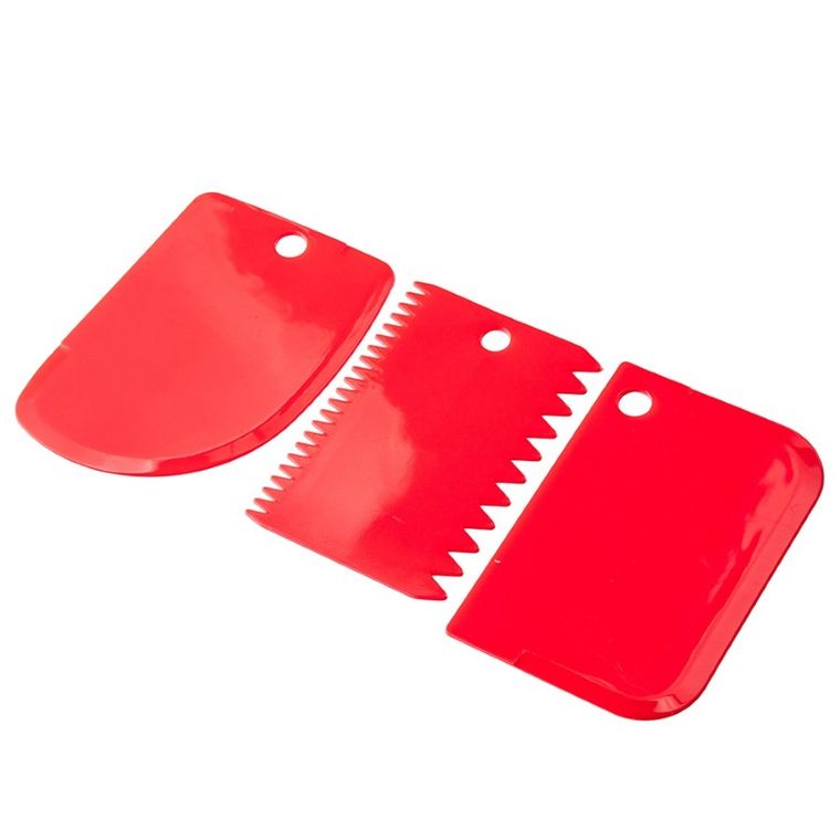 Altom Design, komplet 3 szpatułek do dekoracji tortu/ciasta, czerwony