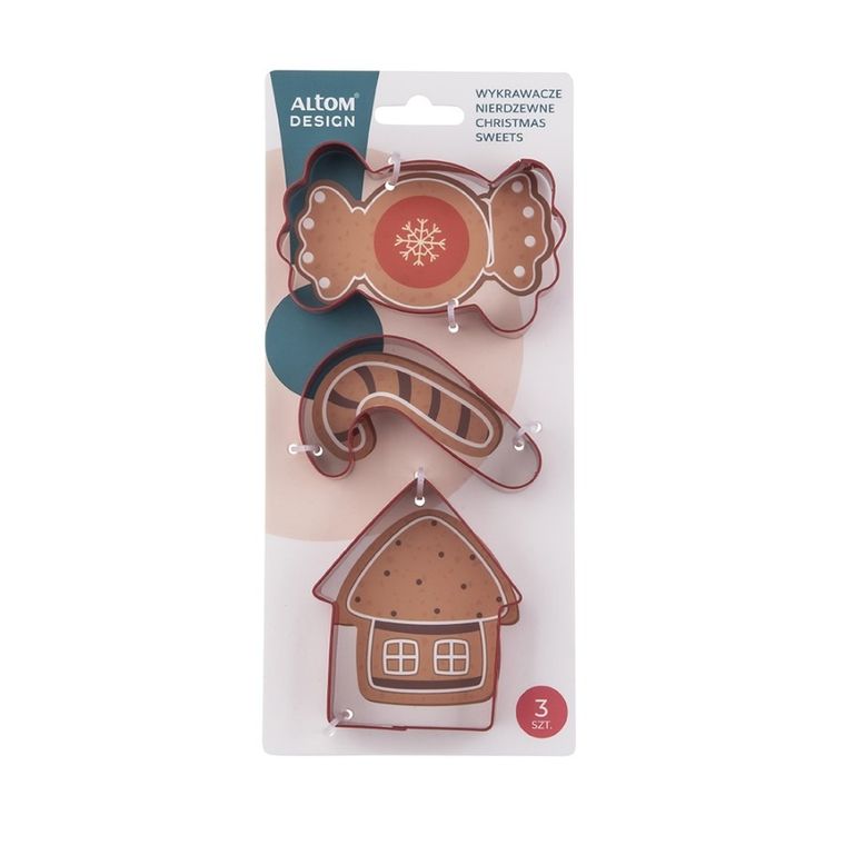 Altom Design, komplet 3 wykrawaczy nierdzewnych, Christmas Sweets