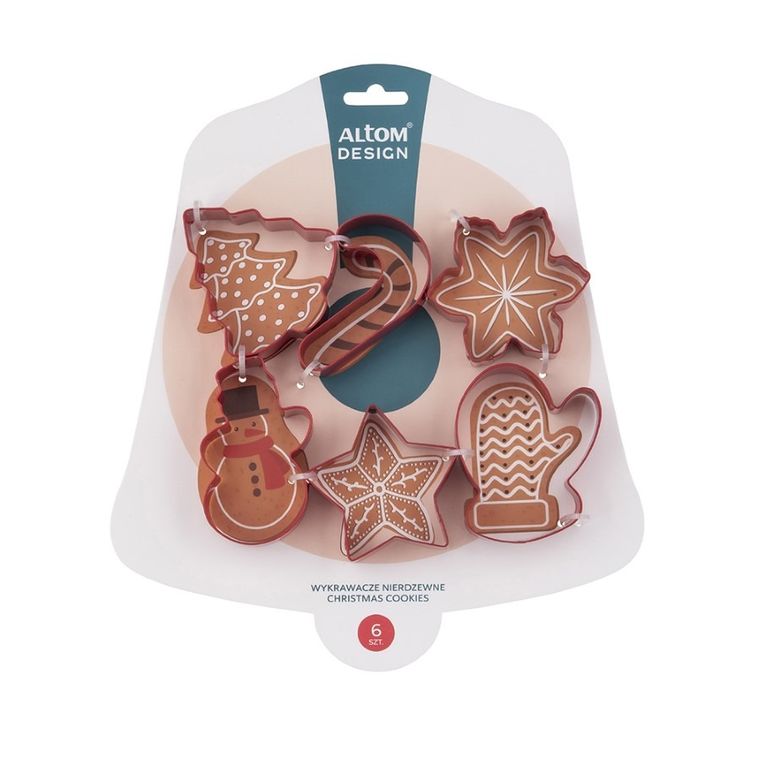 Altom Design, komplet 6 wykrawaczy nierdzewnych, Christmas Cookies