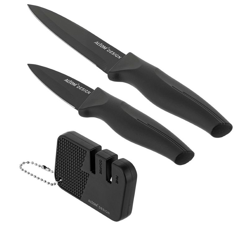 Altom Design, komplet noży kuchennych, powłoka non-stick, czarne, 2 szt.
