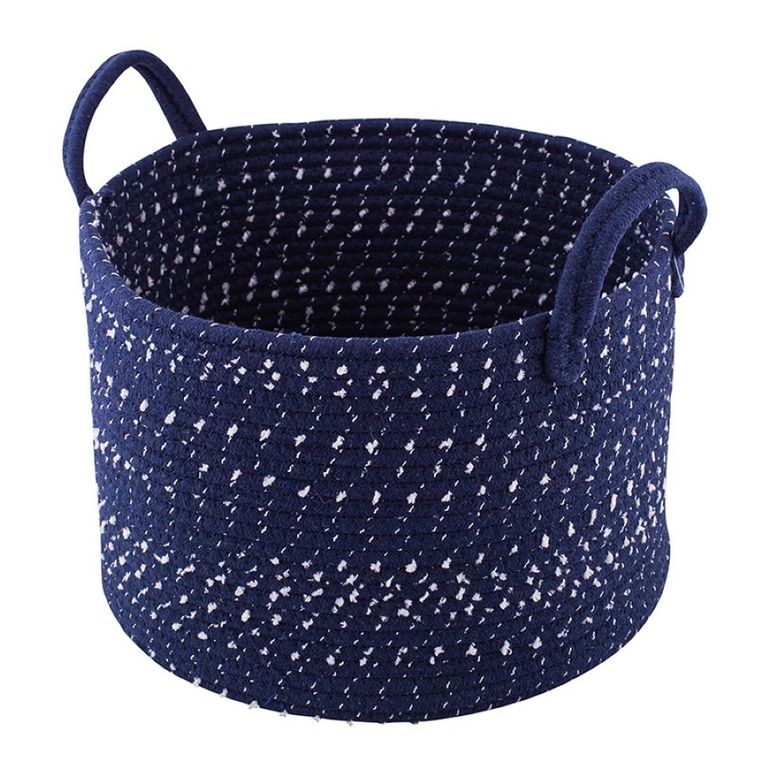 Altom Design, kosz pleciony, 32-32-22 cm, granatowy