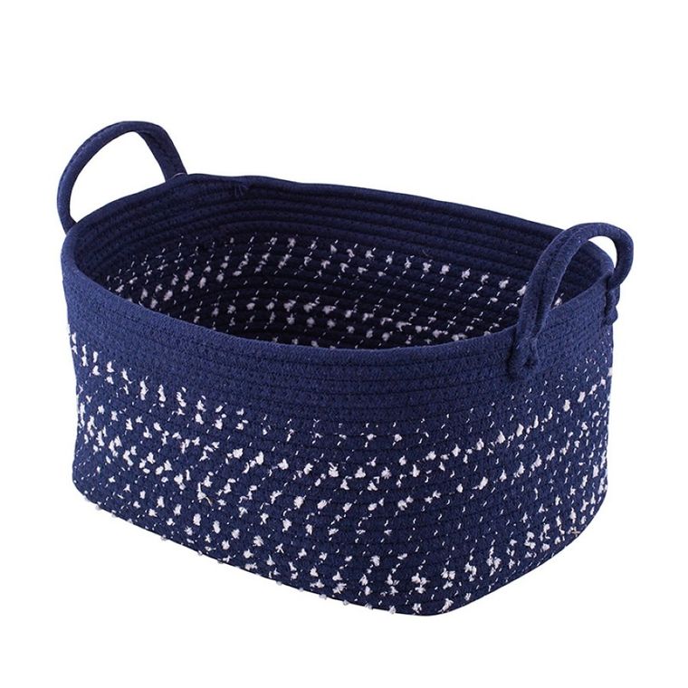 Altom Design, kosz prostokątny pleciony, 27-37-20 cm, granatowy