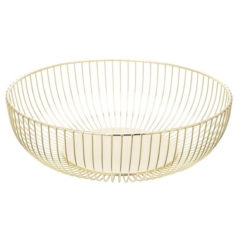 Altom Design, koszyk na owoce, metalowy okrągły, 28-9 cm, złoty