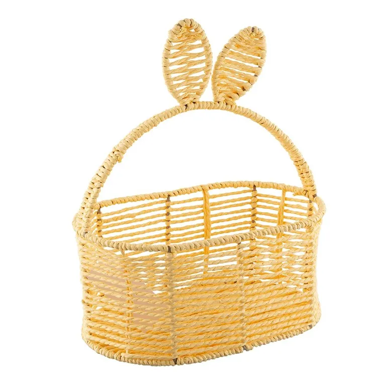 Altom Design, koszyk owalny pleciony z uszami, 20-15-11/31 cm, żółty