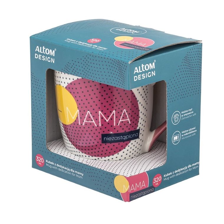 Altom Design, kubek baryłka mama niezastąpiona, nbc, 320 ml, color box
