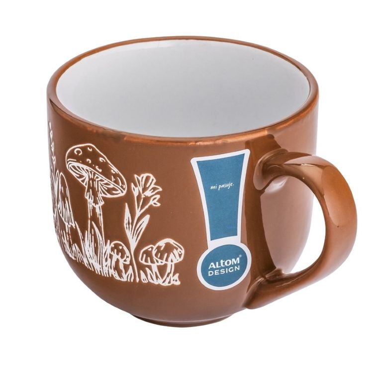 Altom Design, kubek ceramiczny, grzyby, brązowy, 700 ml