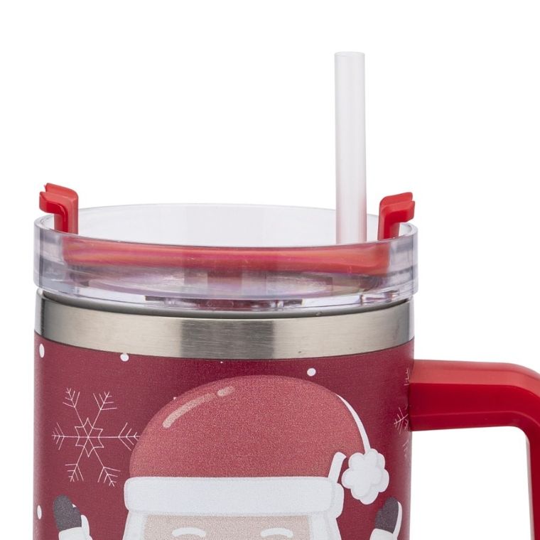 Altom Design, kubek nierdzewny termiczny do samochodu z uchwytem, 1,2l, mikołaj