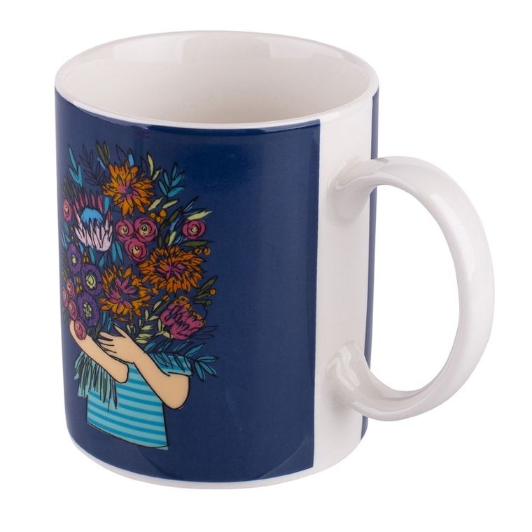 Altom Design, kubek prosty, 300 ml, bukiet granatowy