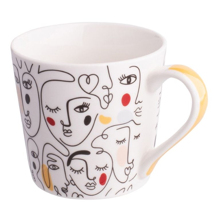 Altom Design, kubek stożek, Twarze, 350 ml