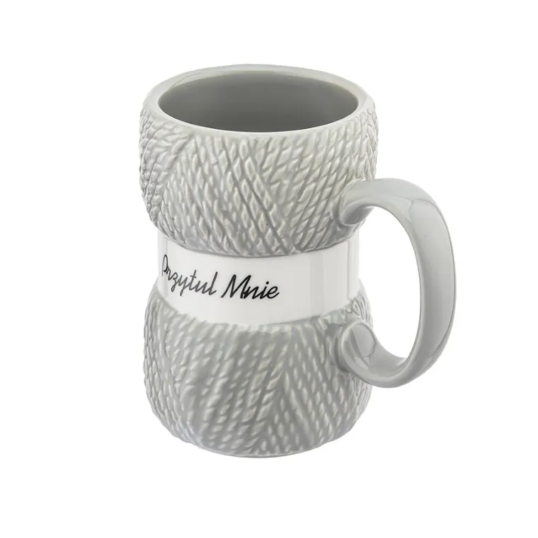 Altom Design, kubek włóczka nbc, 400 ml, szary