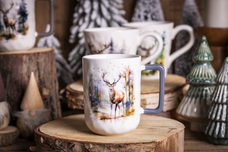 Altom Design, kubek wysoki nbc, 450 ml, jeleń