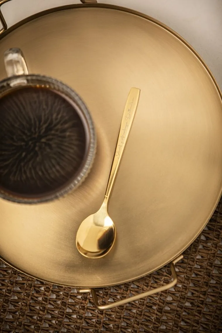 Altom design, Liliowy bez, łyżeczka z grawerem, złota, Świat Potrzebuje Dziadka