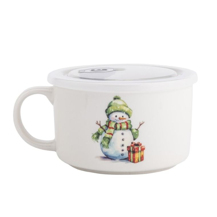 Altom Design, lunchbox z uchem, 800 ml z pokrywką hermetyczną, bałwanek