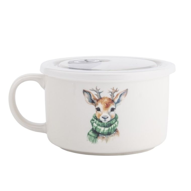 Altom Design, lunchbox z uchem, 800 ml z pokrywką hermetyczną, renifer