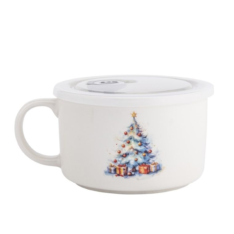 Altom Design, lunchbox z uchem, 800 ml z pokrywką hermetyczną, skrzacie święta