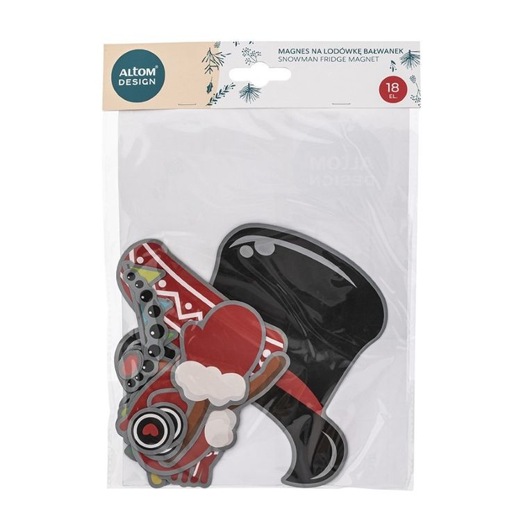 Altom Design, magnes na lodówkę, 38-38 cm, bałwanek