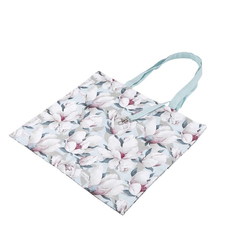 Altom Design, magnolia błękitna, torba bawełniana z kieszonką wewnątrz i paskiem z karabińczykiem, 38-42 cm