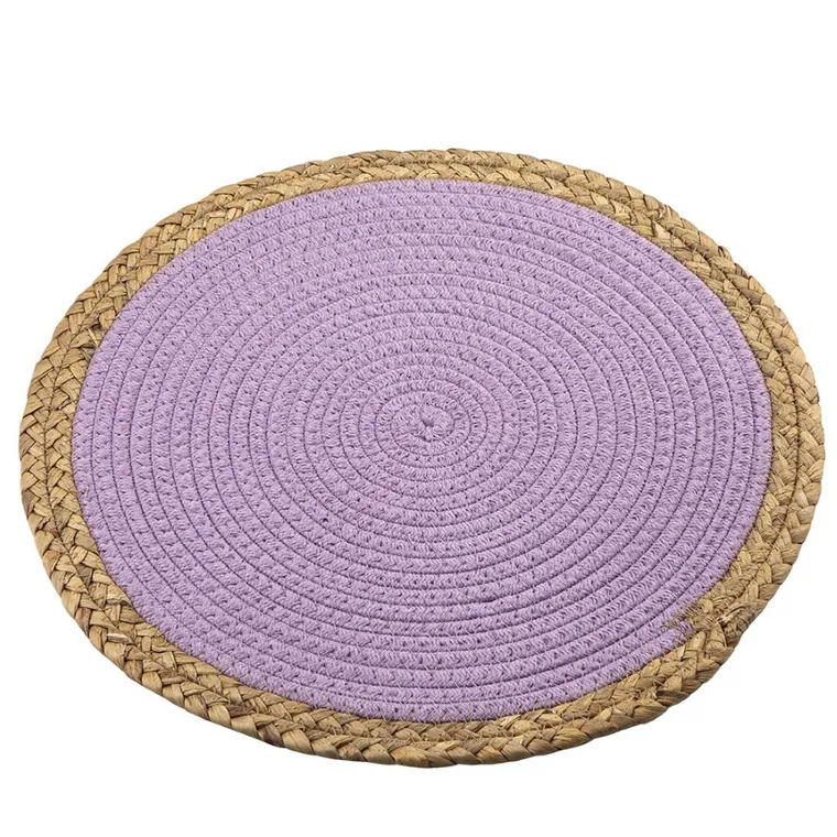 Altom Design, mata okrągła z bawełnianego sznurka, fioletowa, 38 cm