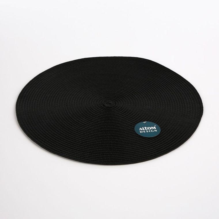 Altom Design, mata słomkowa, 38 cm, czarna