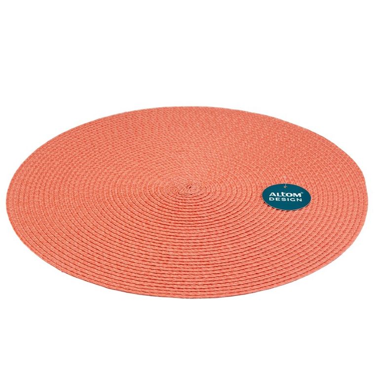 Altom Design, mata słomkowa, okrągła, koralowa, 38 cm