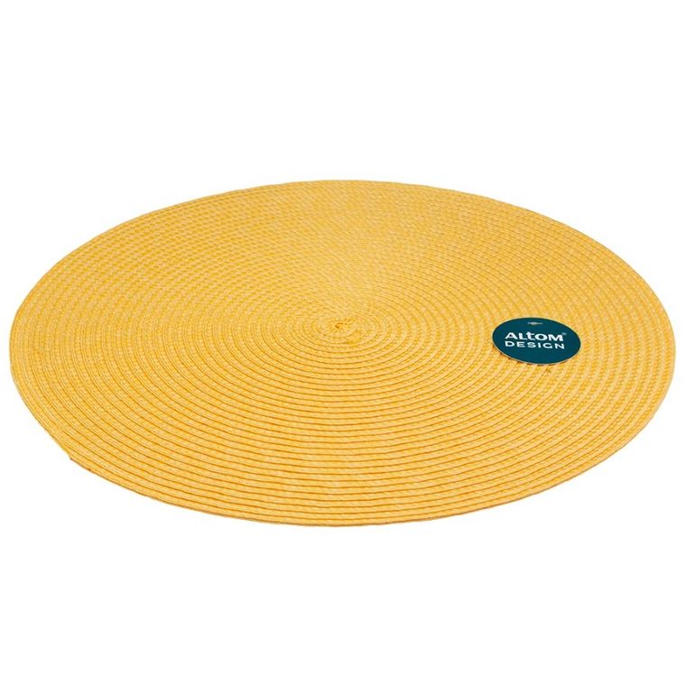 Altom Design, mata słomkowa, okrągła, musztardowa, 38 cm
