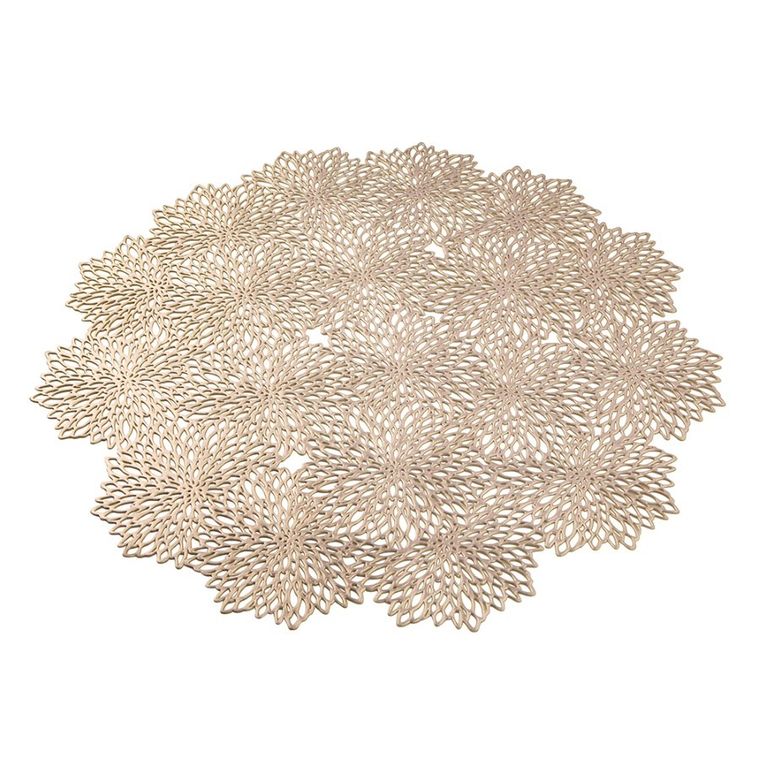 Altom Design, mata stołowa, ażurowa, złota, 38 cm