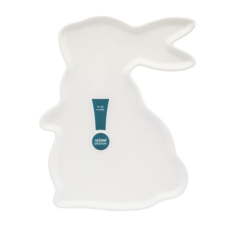 Altom Design, naczynie zajączek, porcelana kremowa, 23-17-1,5 cm