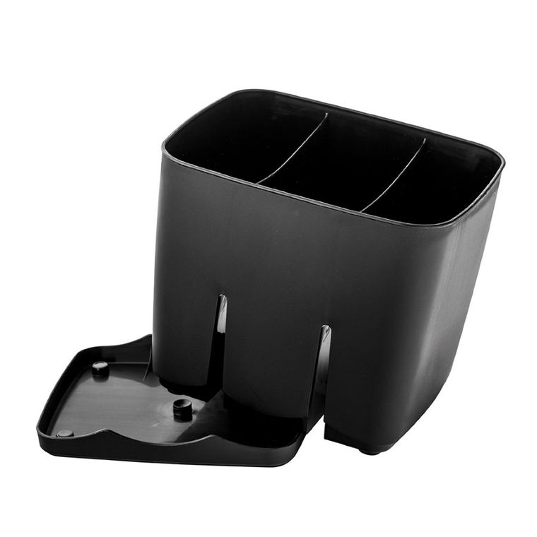 Altom Design, ociekacz do sztućców z podstawką, 3-komorowy, czarny