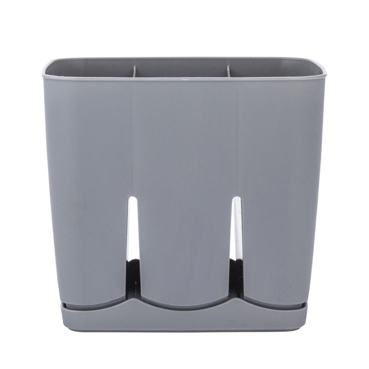 Altom Design, ociekacz do sztućców z podstawką, 3-komorowy, szary