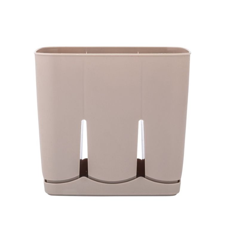 Altom Design, ociekacz do sztućców z podstawką, 3-komorowy, taupe
