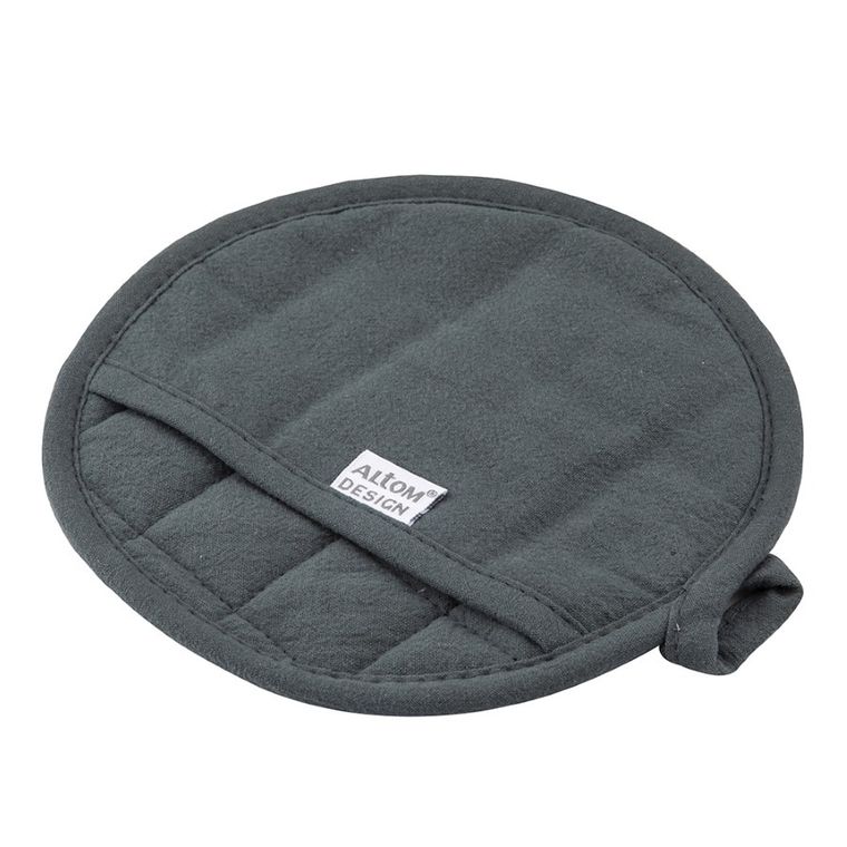 Altom Design, okrągła łapka z kieszonką, średnica 18 cm, 100% bawełna, grafit