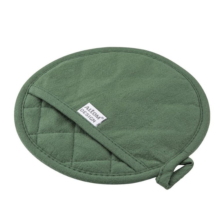 Altom Design, okrągła łapka z kieszonką, średnica 18 cm, 100% bawełna, zieleń