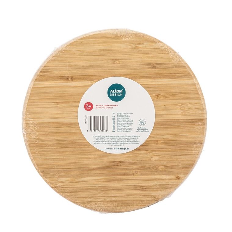 Altom Design, patera bambusowa, 24-24-1.6 cm