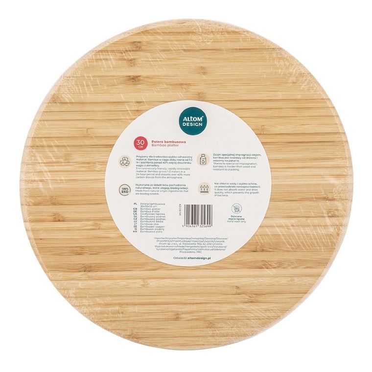 Altom Design, patera bambusowa, 30-30-1.6 cm