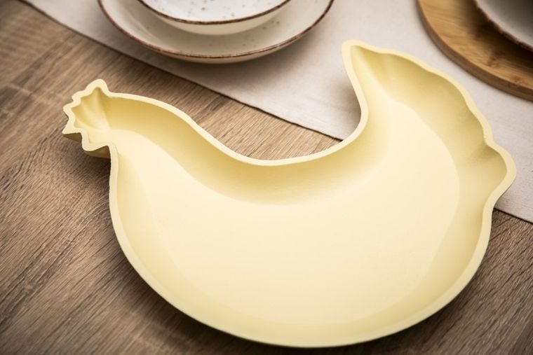 Altom Design, patera ozdobna, MDF, żółta, 23-29,5-3 cm