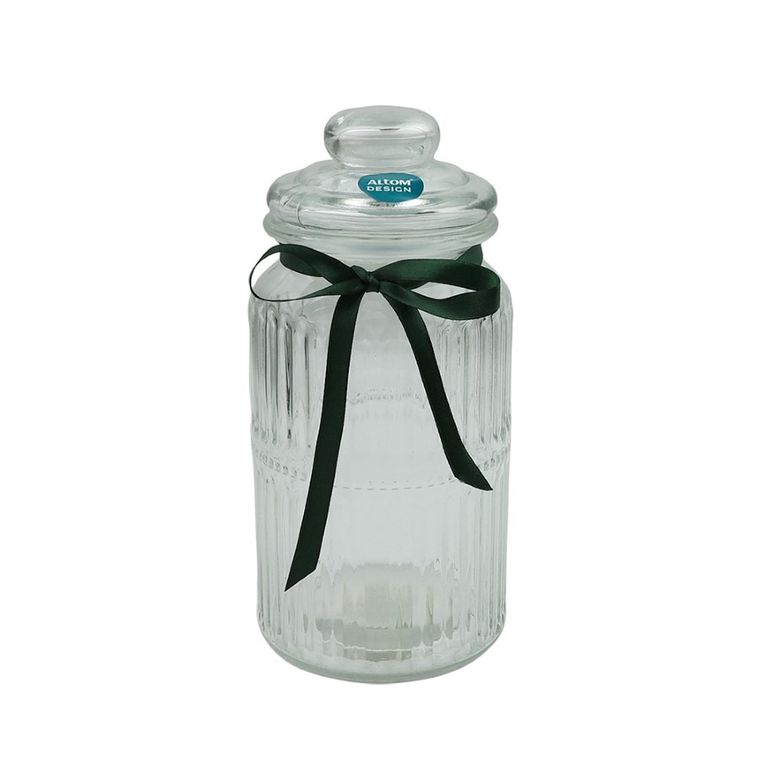 Altom Design, pojemnik do przechowywania, 1.25l, relief z kokardą zieloną