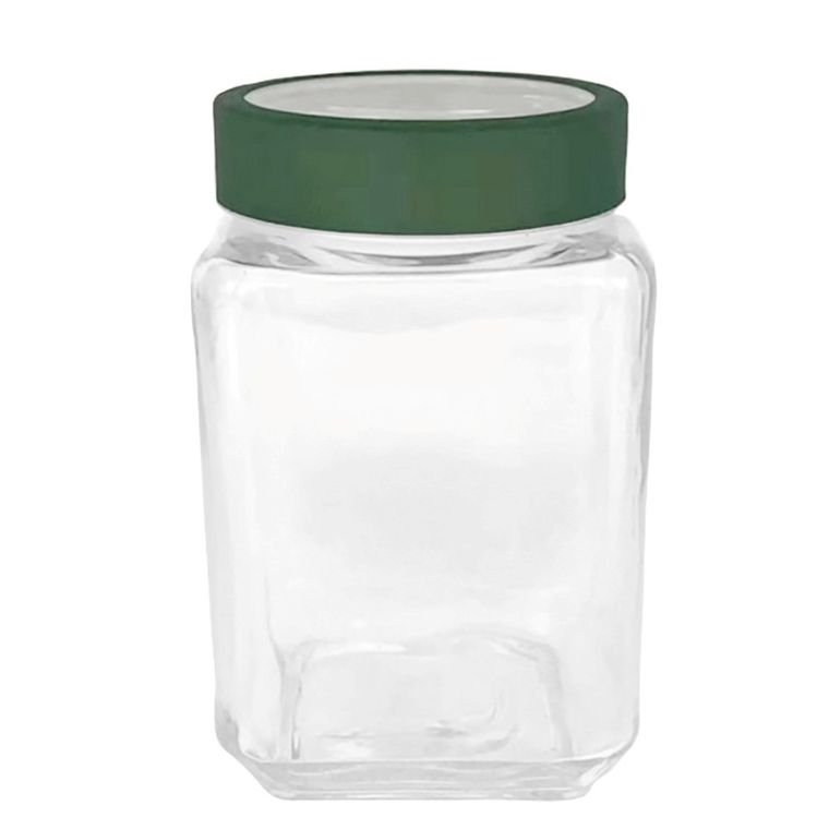 Altom Design, pojemnik kwadratowy z zieloną pokrywką, 700 ml