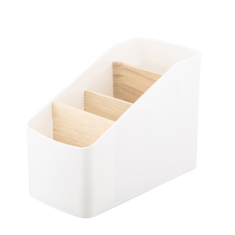 Altom Design, pojemnik z 4 przegródkami, plastik + bambus, 9.5-17-12.5 cm