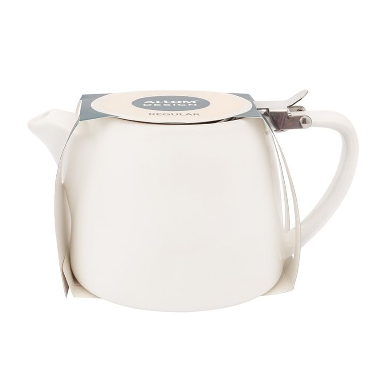Altom Design, Regular, czajnik z zaparzaczem, porcelana kremowa w opasce new, 580 ml